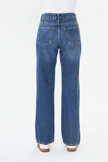 Yüksek Bel Düz Paça Jean 00037