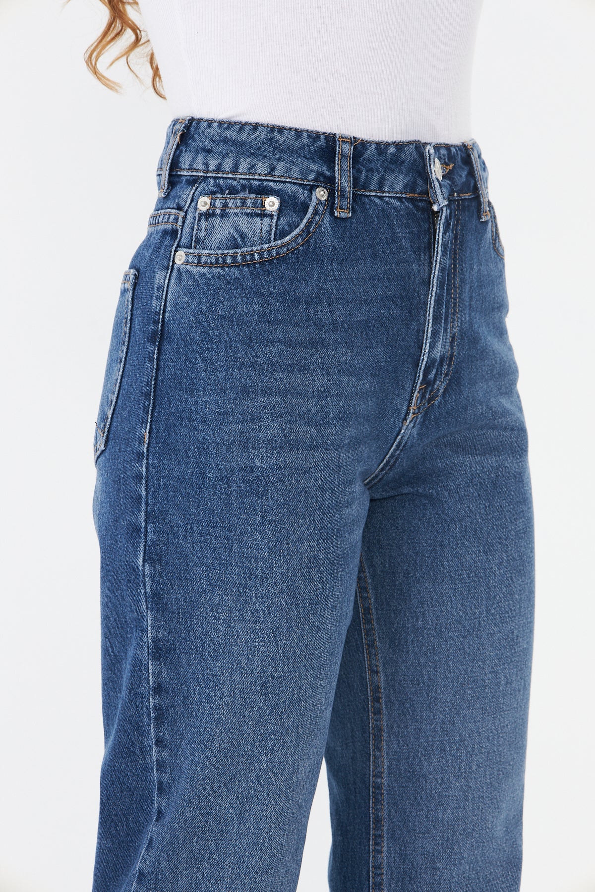 Yüksek Bel Düz Paça Jean 00037