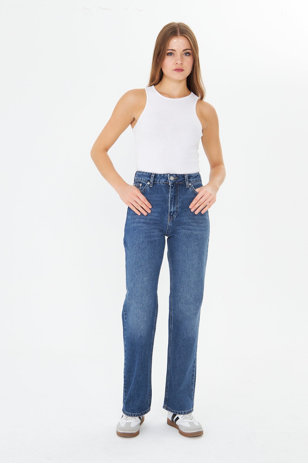 Yüksek Bel Düz Paça Jean 00037