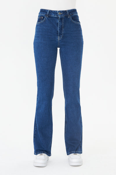 Yüksək Belli Çəkməli Cins Şalvar 00038