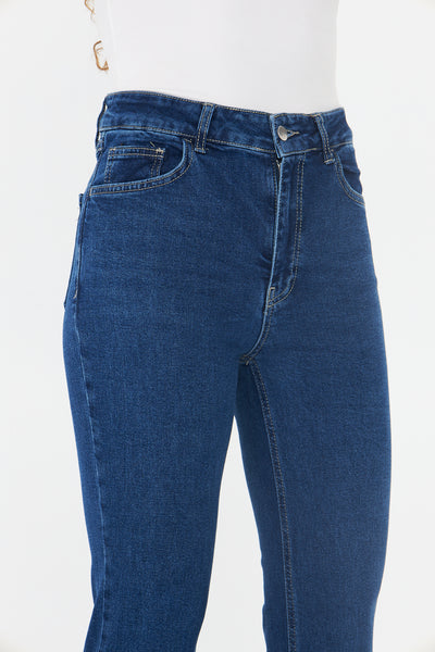 Yüksək Belli Çəkməli Cins Şalvar 00038