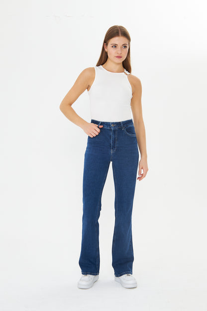 Yüksek Bel Bootcut Jean 00038