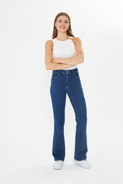 Yüksek Bel Bootcut Jean 00038