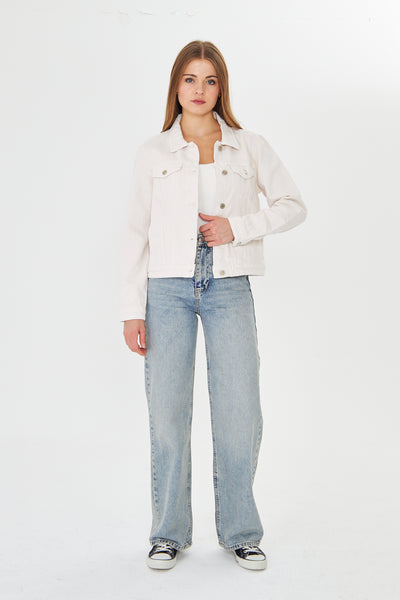 Kadın Beyaz Denim Ceket 00041