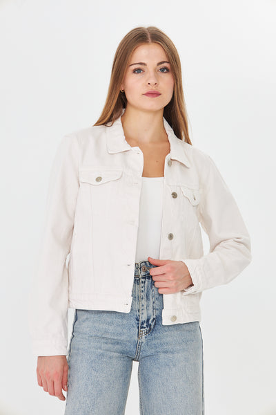 Kadın Beyaz Denim Ceket 00041