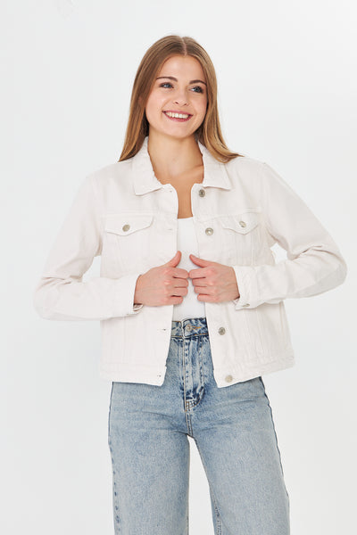 Kadın Beyaz Denim Ceket 00041