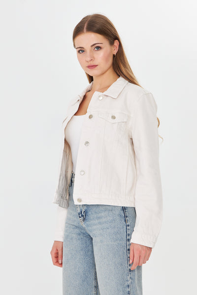Kadın Beyaz Denim Ceket 00041
