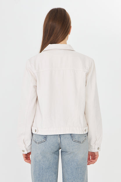 Kadın Beyaz Denim Ceket 00041