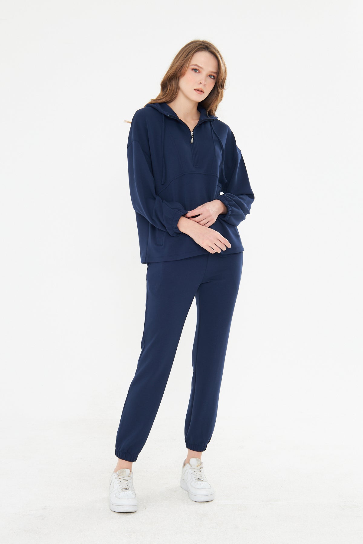 Kadın Double Face Interlok Relax Fit Hoodie & Jogger Set