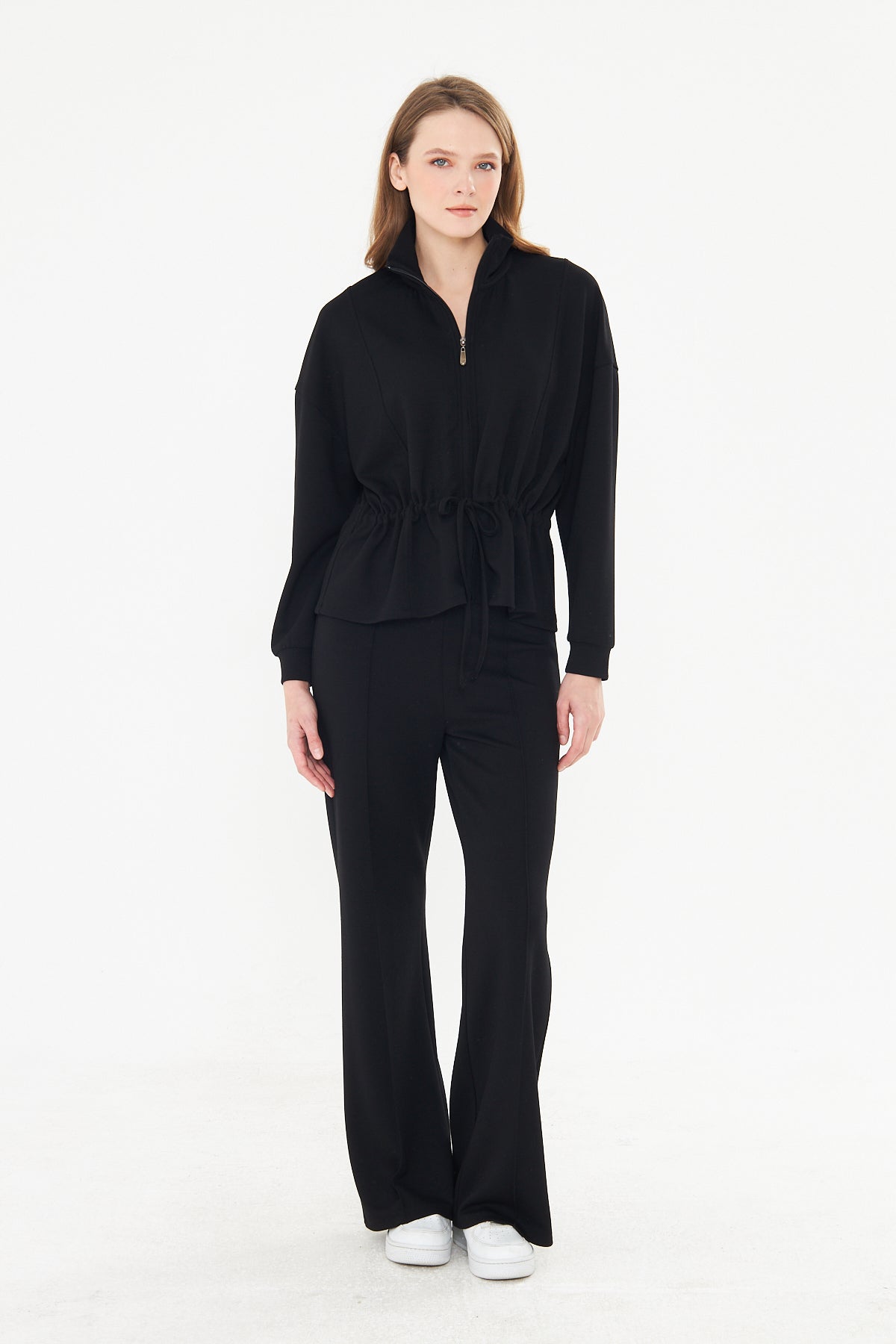 Kadın Double Face Interlok Relax Fit Hoodie & Jogger Set