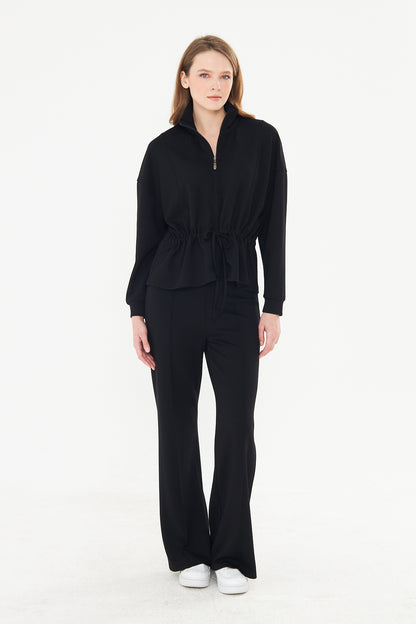 Kadın Double Face Interlok Relax Fit Hoodie & Jogger Set