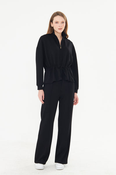 Kadın Double Face Interlok Relax Fit Hoodie & Jogger Set