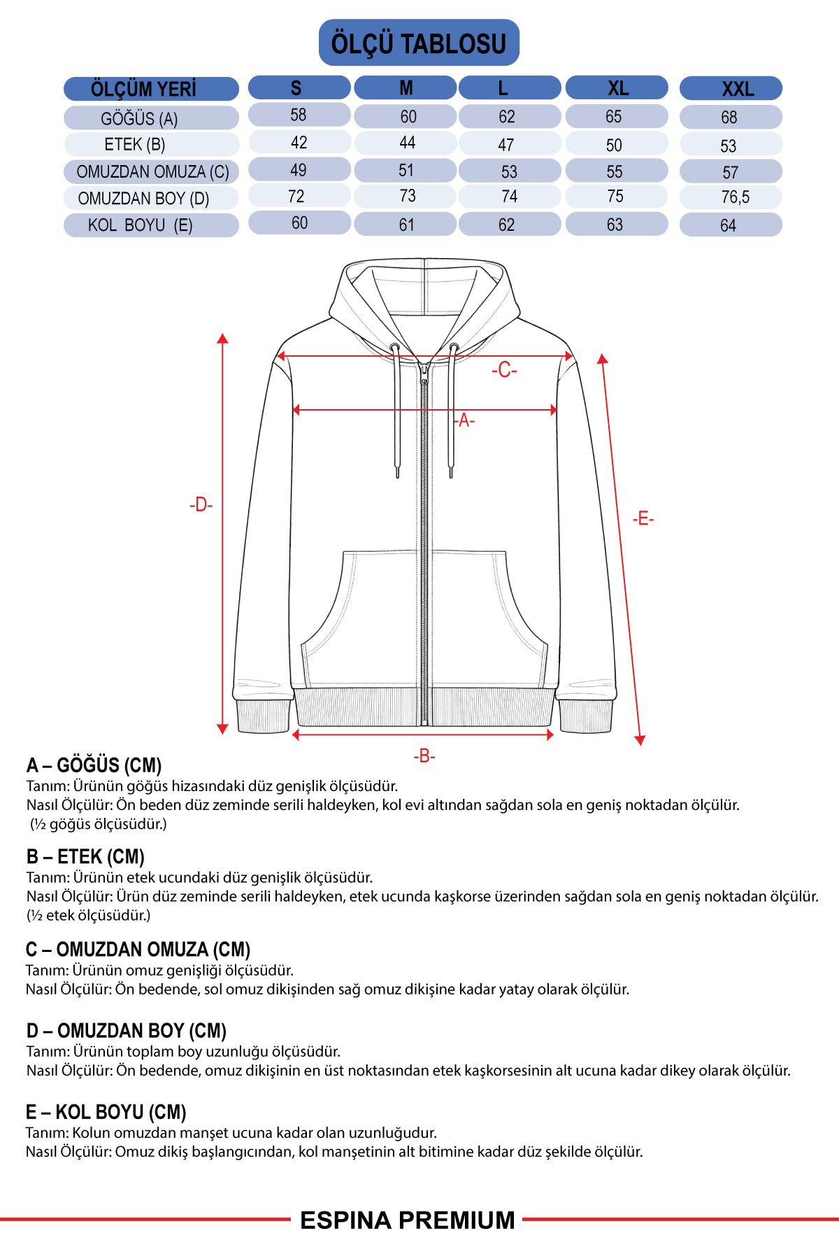 Unisex Fermuarlı Kapüşonlu Sweatshirt