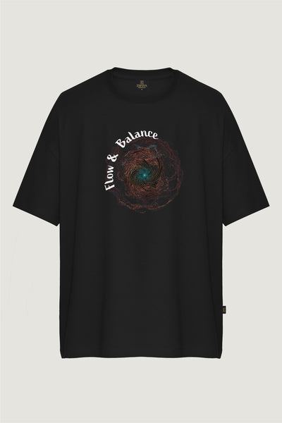 Oversize Flow Balance Baskılı Kısa Kollu Tişört