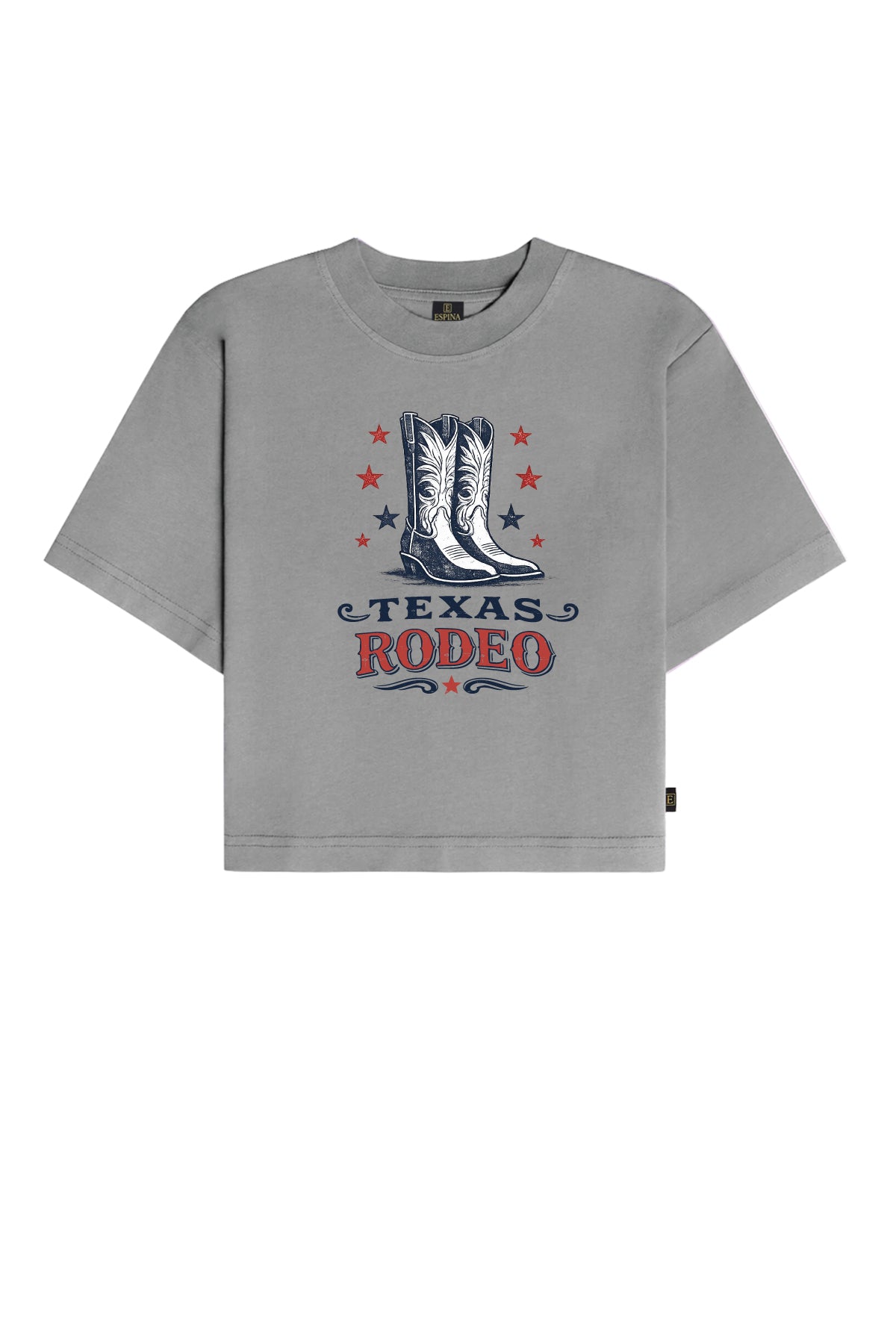 Texas Rodeo Baskılı Crop Tişört