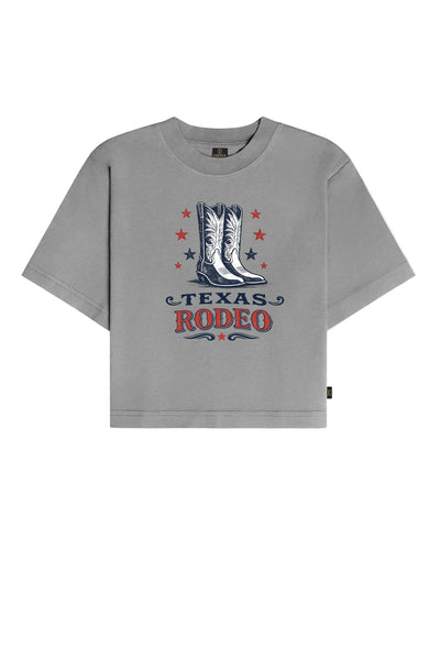 Texas Rodeo Baskılı Crop Tişört