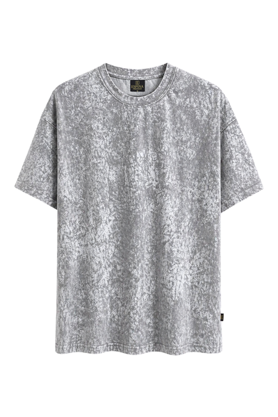 Batik Desenli Oversize Kısa Kollu Tişört