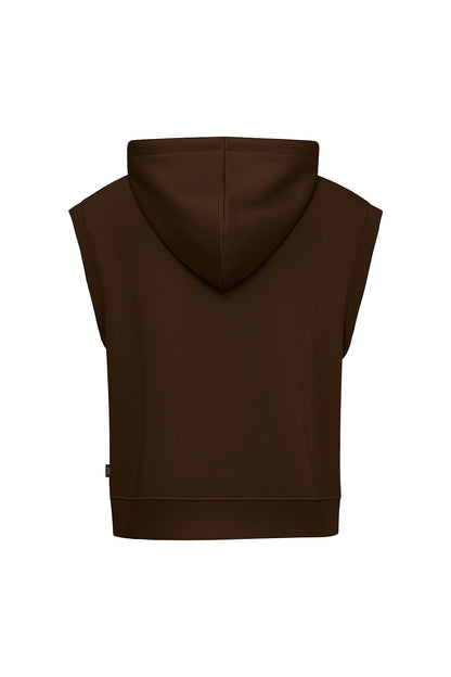 Kolsuz Kapüşonlu Fermuarlı Basic Sweat Yelek