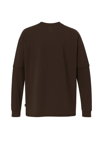 Uzun Kollu Yüz Baskılı Oversize Tişört