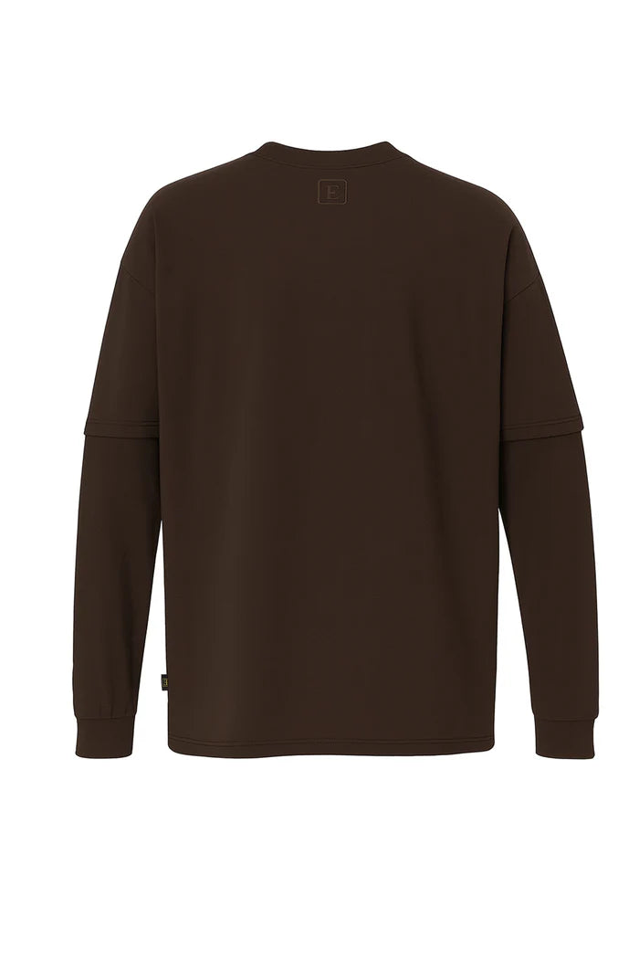 Uzun Kollu Yüz Baskılı Oversize Tişört