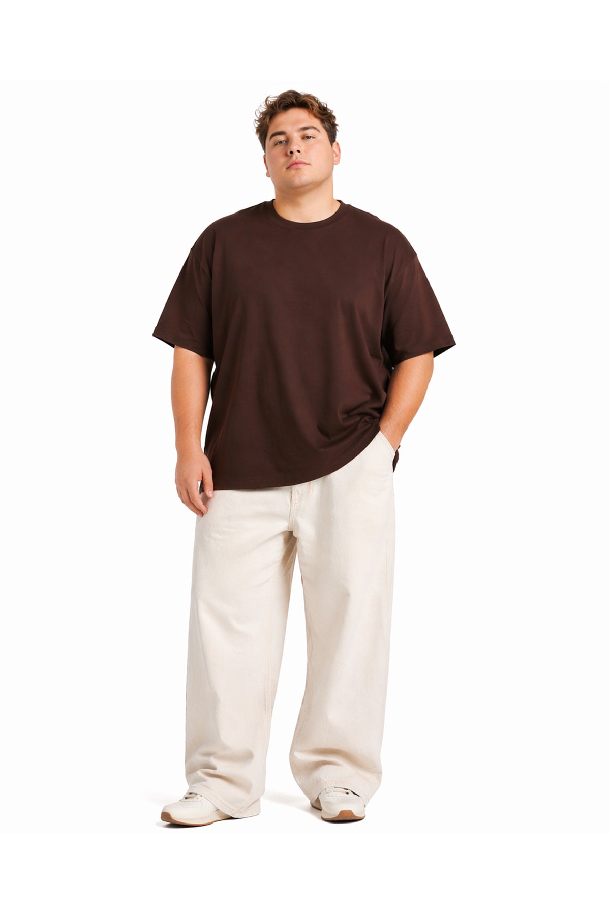 Erkek Basic Oversize Büyük Beden Kısa Kollu Tişört