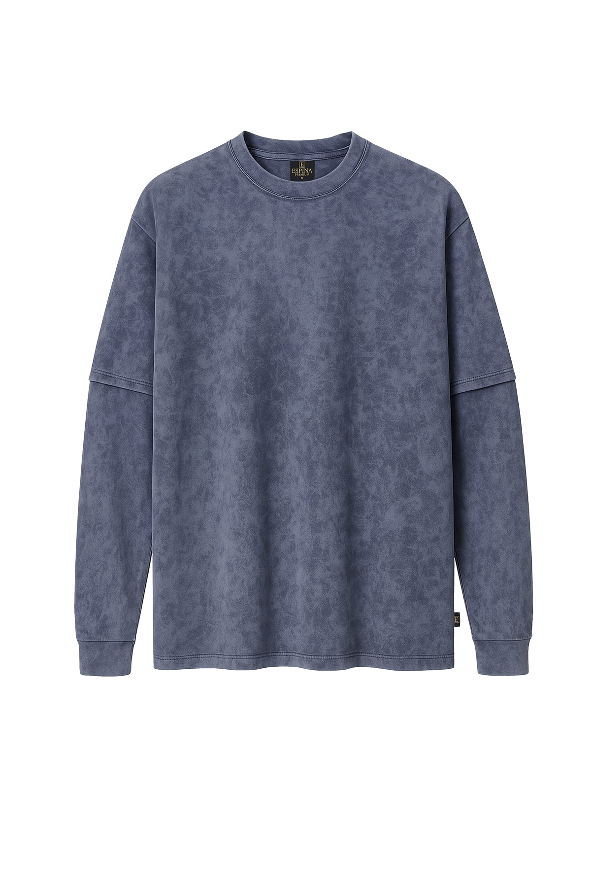 Çift Kollu Vintage Baskılı Oversize Tişört