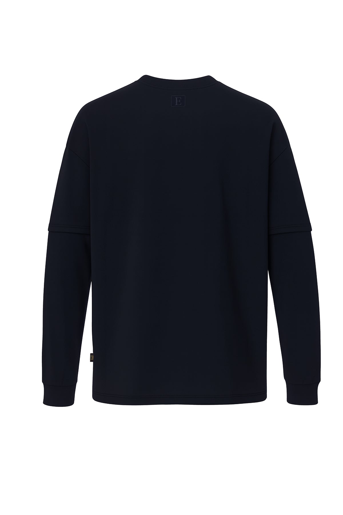 Çift Kollu Basic Oversize Tişört Lacivert
