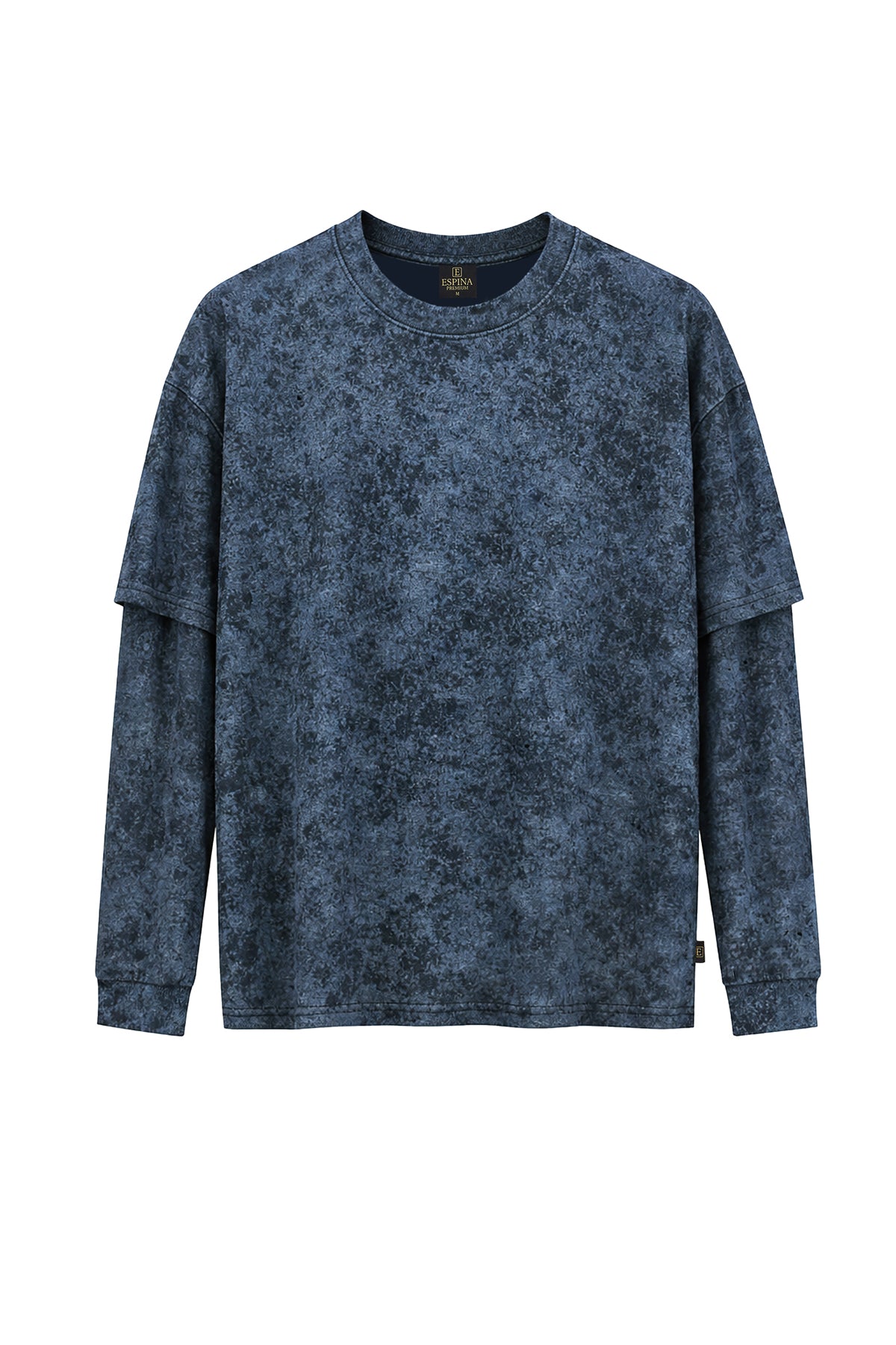 Çift Kollu Vintage Baskılı Oversize Tişört