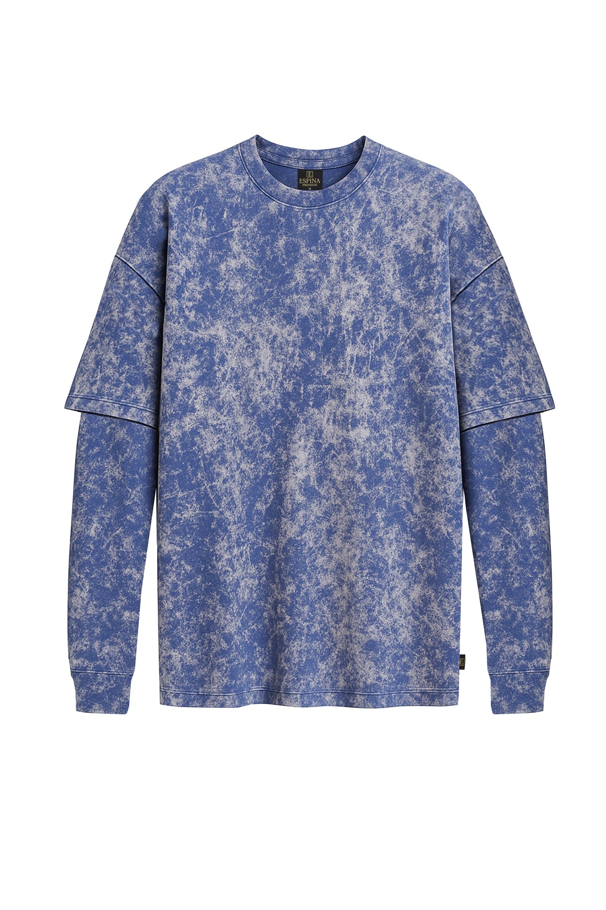 Çift Kollu Vintage Baskılı Oversize Tişört