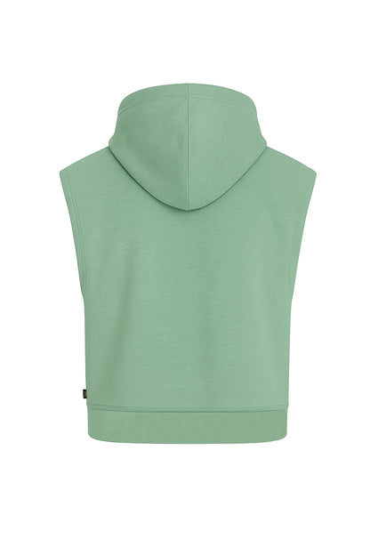 Kolsuz Kapüşonlu Fermuarlı Basic Sweat Yelek