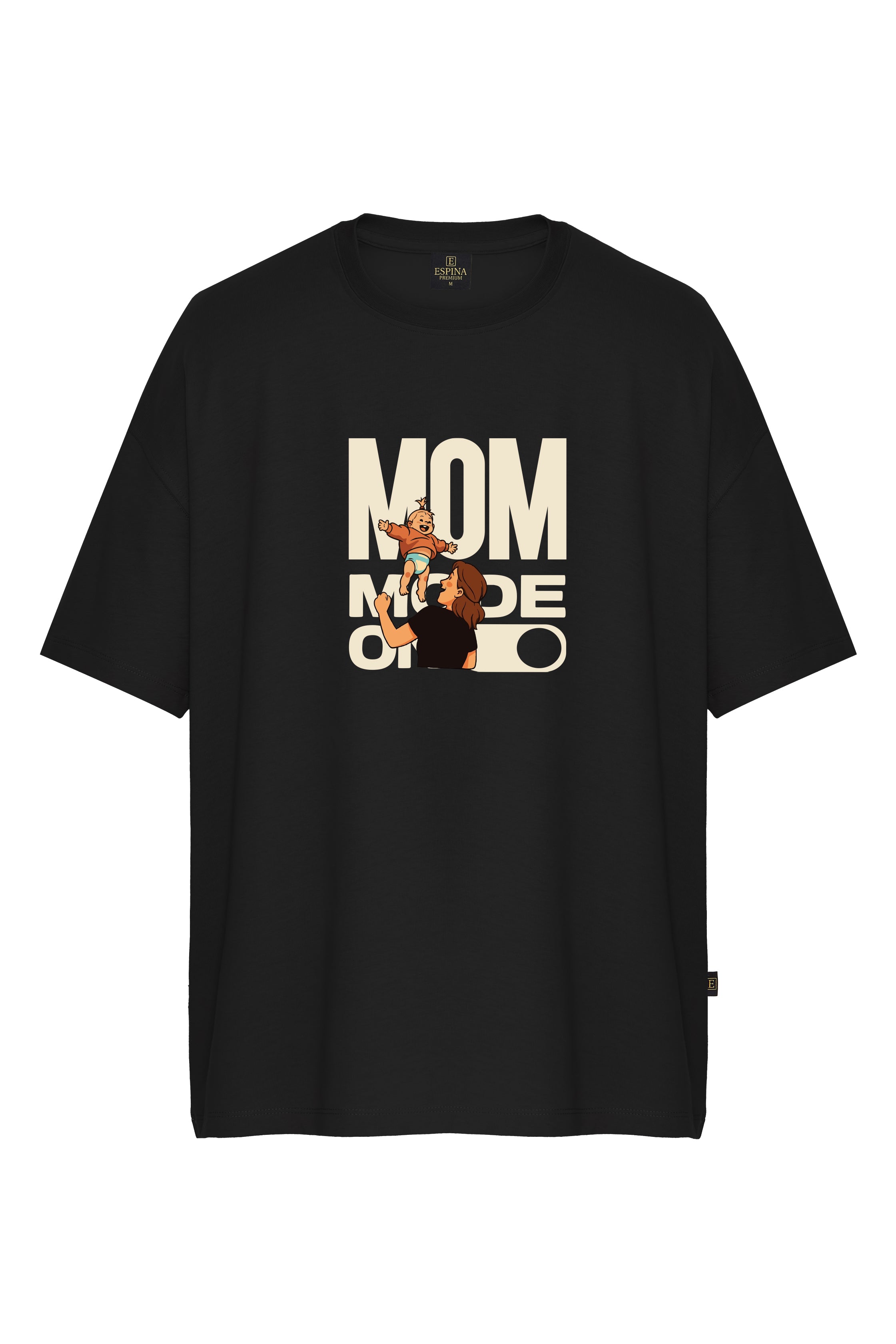 Oversize MOM Mode On Baskılı Tişört
