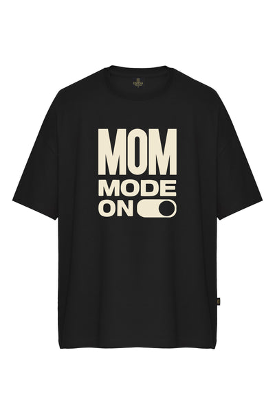 Oversize Mom Mode On 2 Baskılı Kısa Kollu Tişört