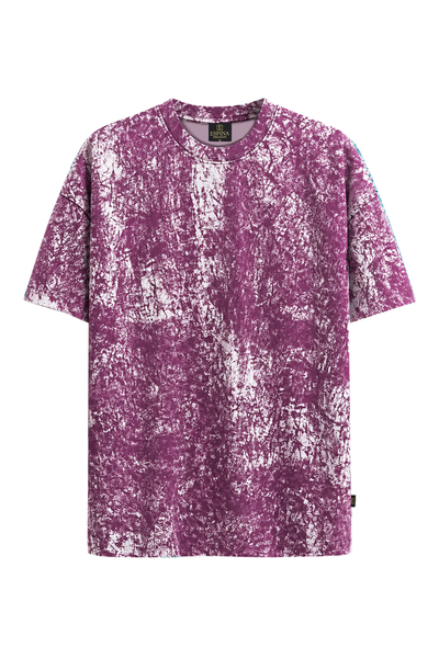 Batik Desenli Oversize Kısa Kollu Tişört