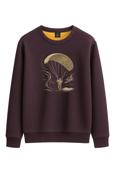 Unisex Regular Paraşüt Baskılı Sweatshirt