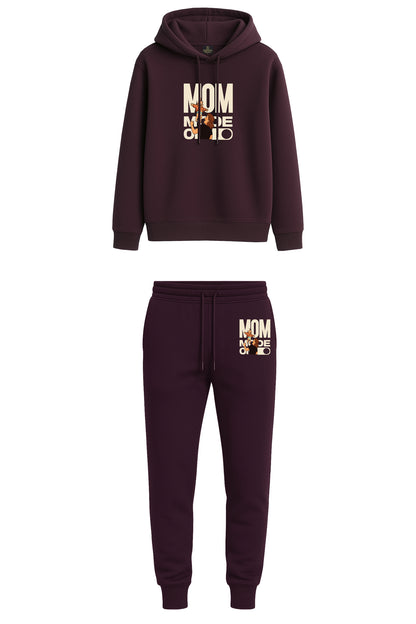 Mom Mode On Baskılı Kapüşonlu Sweatshirt & Jogger Eşofman Takımı