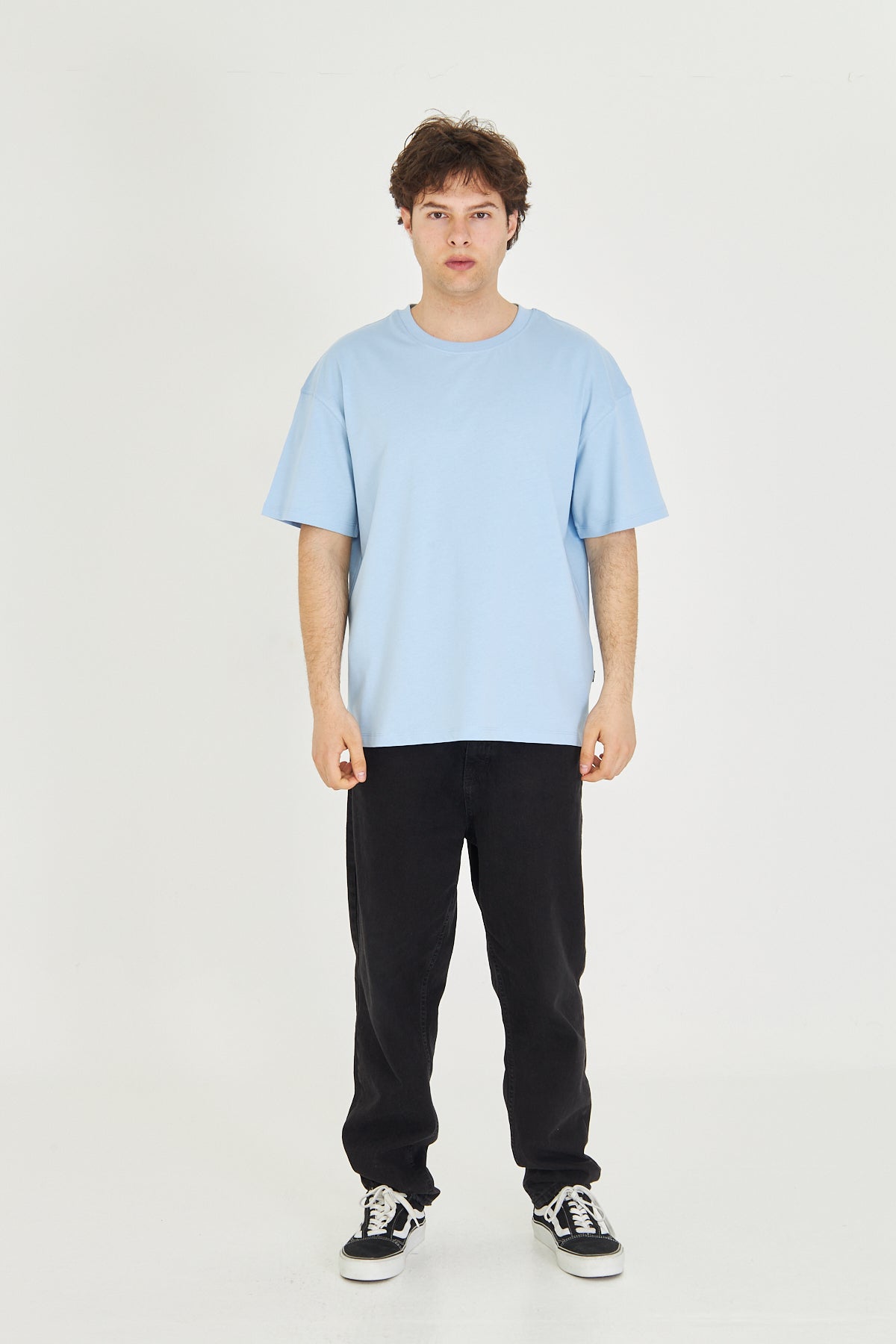 Basic Tişört Oversize - Mavi