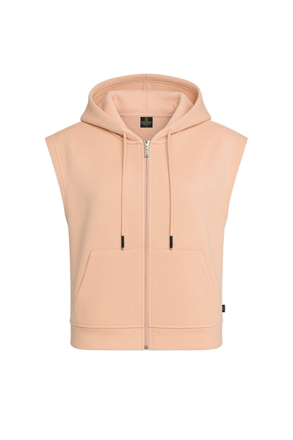 Kolsuz Kapüşonlu Fermuarlı Basic Sweat Yelek