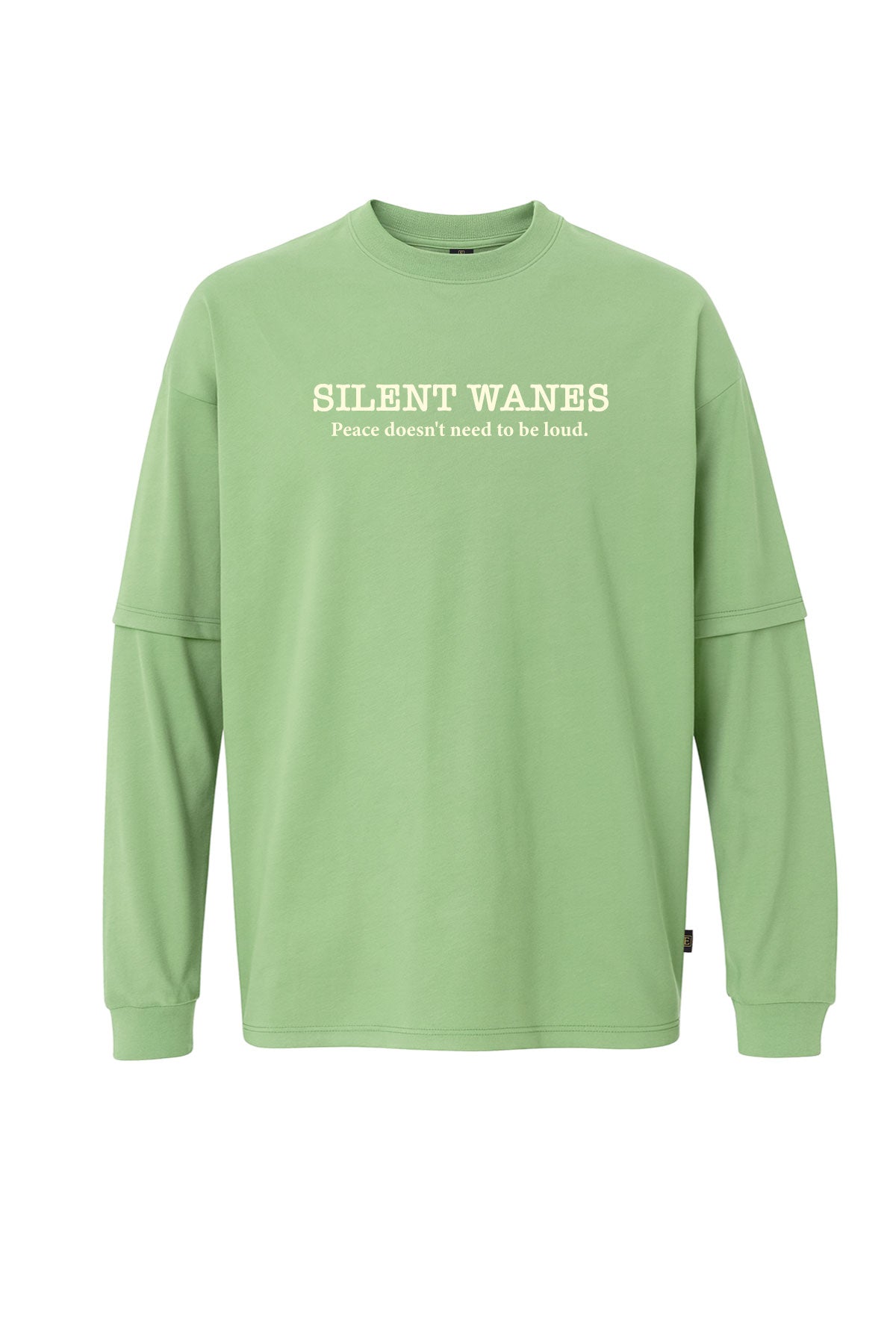 Uzun Kollu SILENT WANES Baskılı Oversize Tişört