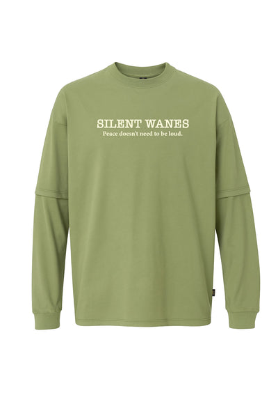 SILENT WANES Baskılı Oversize Uzun Kollu Tişört