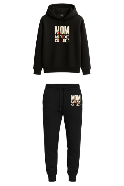 Mom Mode On Baskılı Kapüşonlu Sweatshirt & Jogger Eşofman Takımı