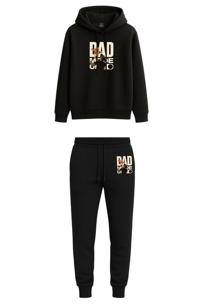 DAD MODE ON Baskılı Kapüşonlu Sweatshirt & Jogger Eşofman Takımı