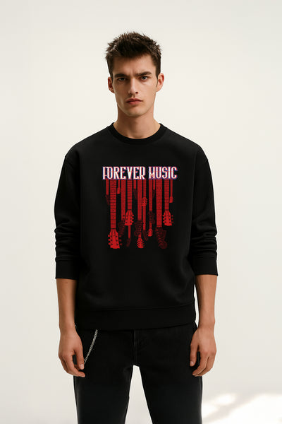 Regular Forever Music Baskılı Sweatshirt