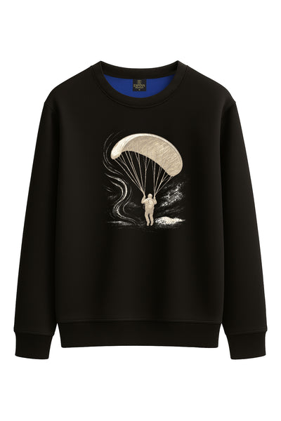 Unisex Regular Paraşüt Baskılı Sweatshirt