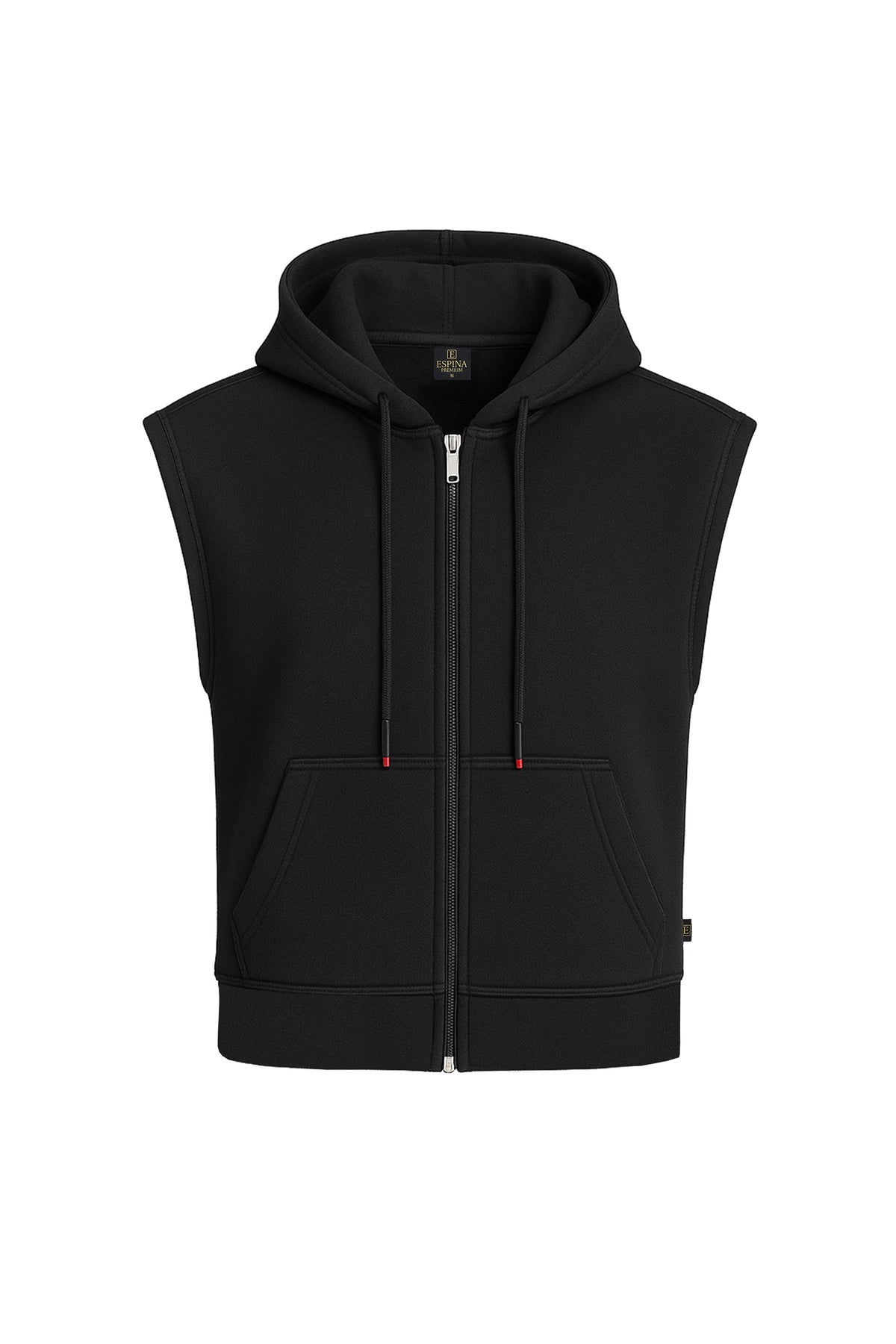 Kolsuz Kapüşonlu Fermuarlı Basic Sweat Yelek