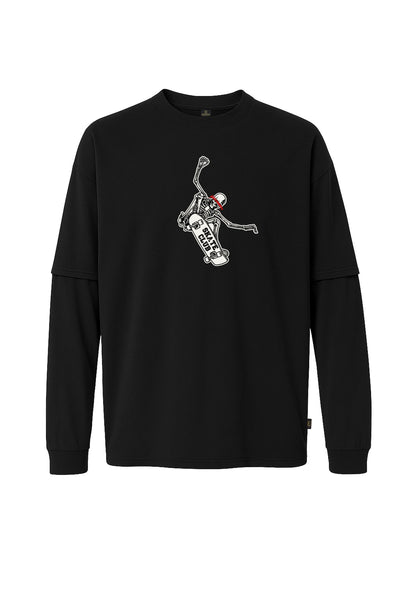 Uniseks Skate Club naxışlı ikiqollu futbolka