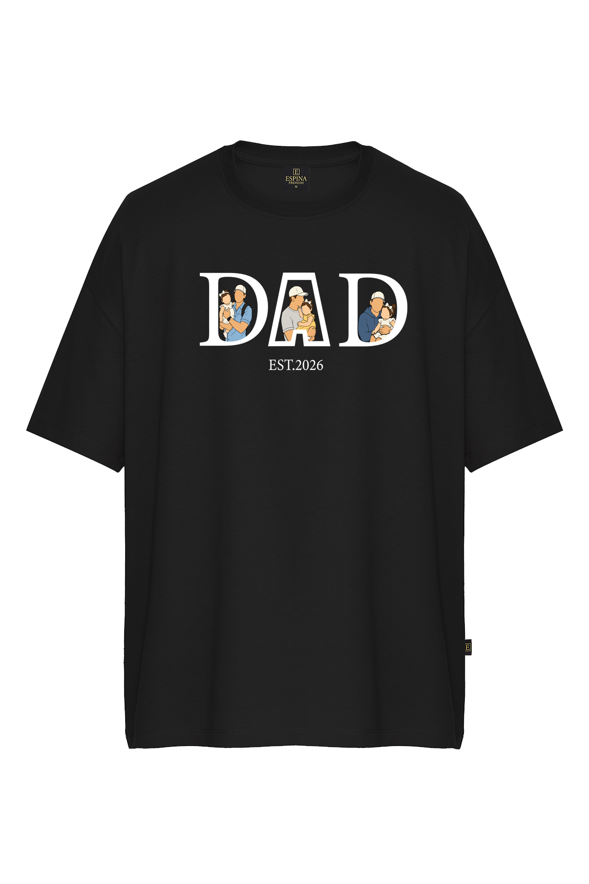 DAD EST 2026 Baba Kız Baskılı Oversize Kısa Kollu Tişört