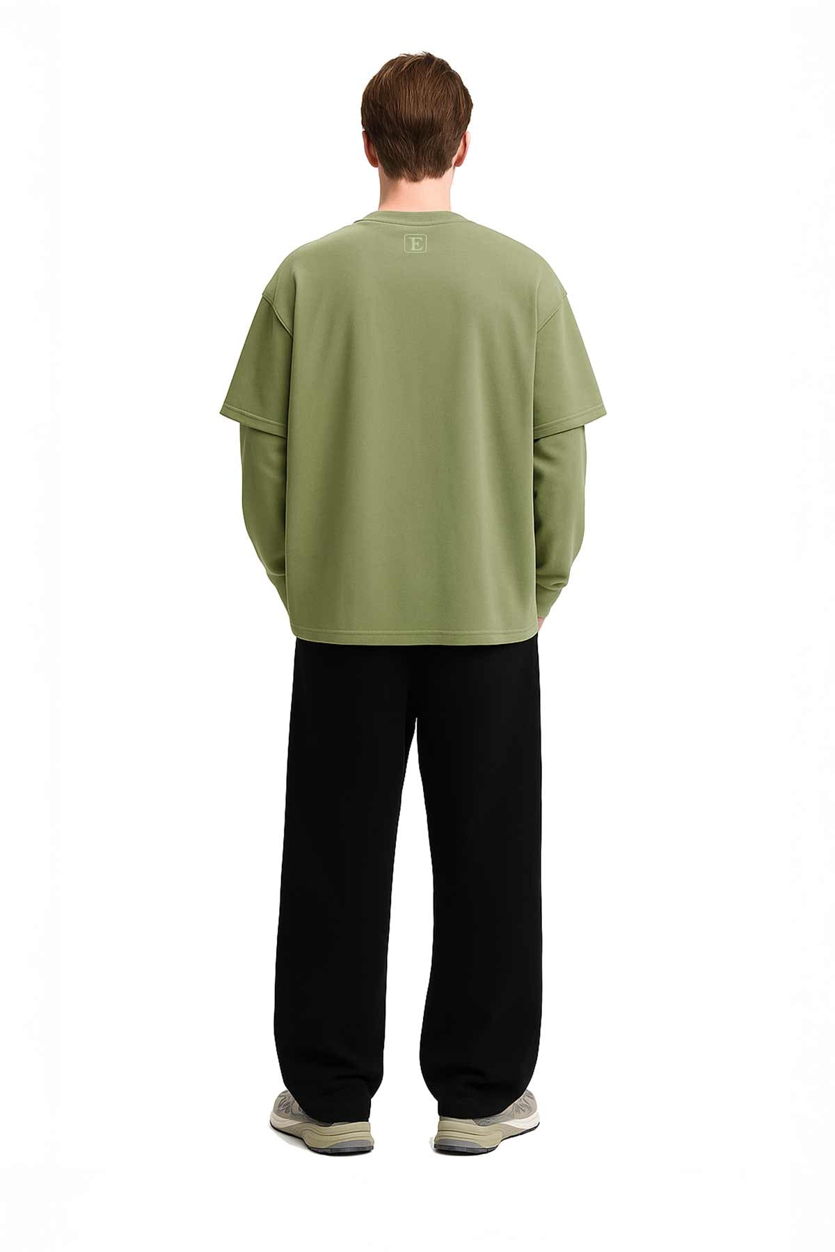 Çift Kollu Basic Oversize Tişört