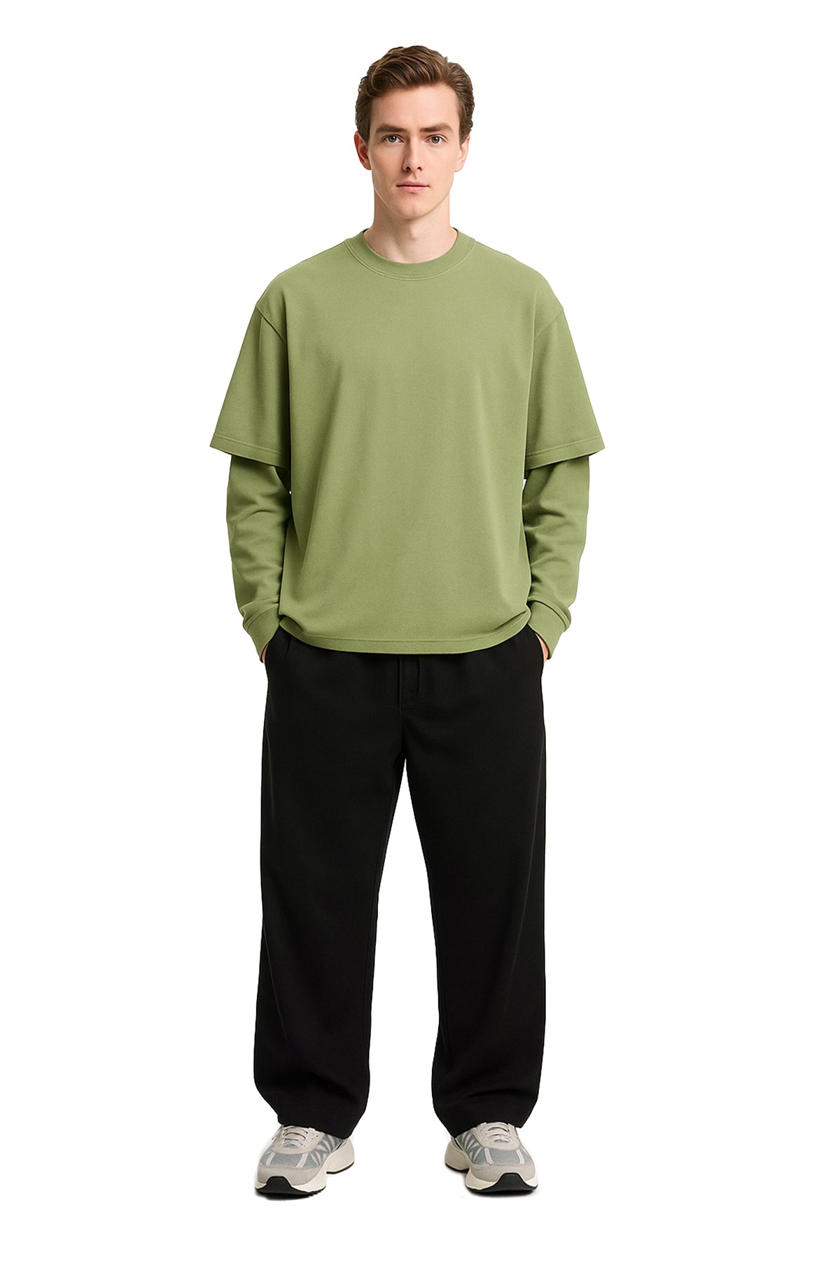 Çift Kollu Basic Oversize Tişört