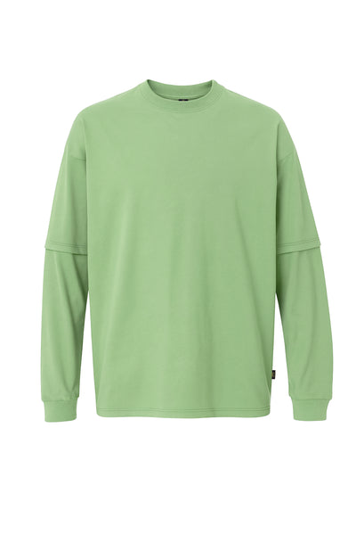 Unisex Çift Kollu Basic Oversize Tişört