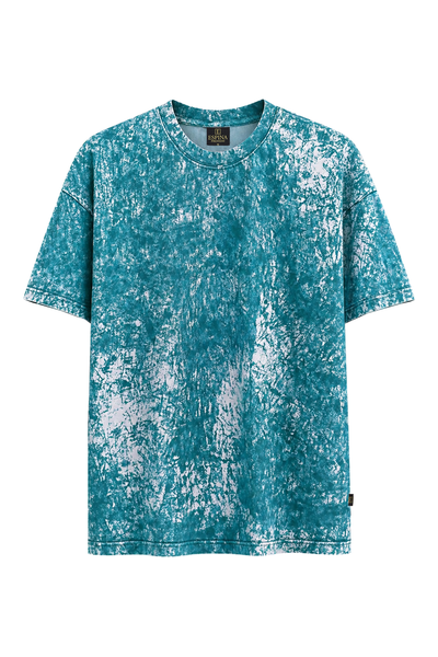 Batik Desenli Oversize Kısa Kollu Tişört